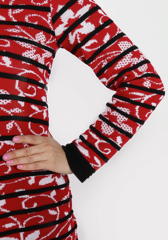 Платье с длинным рукавом и цветочным узором шир.  580, рис. 10