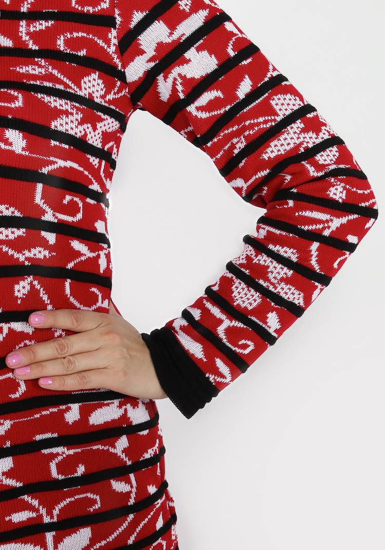 Платье с длинным рукавом и цветочным узором шир.  750, рис. 10