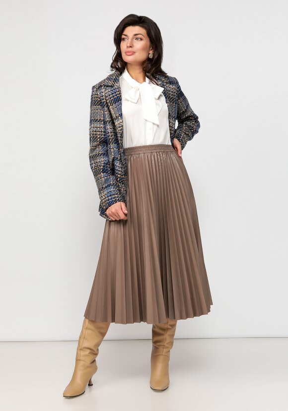 Юбка плиссированная из экокожи шир.  580, рис. 2