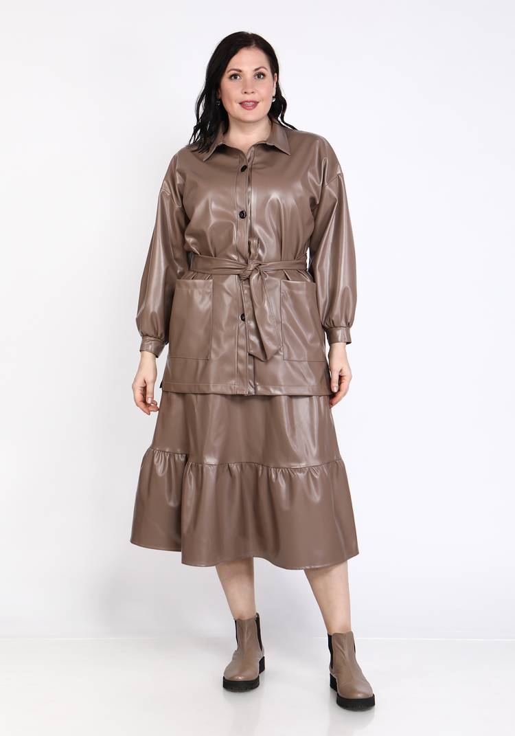 Юбка с воланом из эко-кожи шир.  750, рис. 7