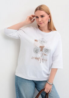 Блуза с длинным рукавом и цветочным рисунком