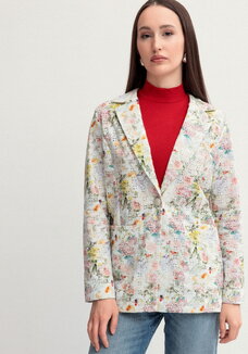 Пиджак из шитья с цветочным принтом