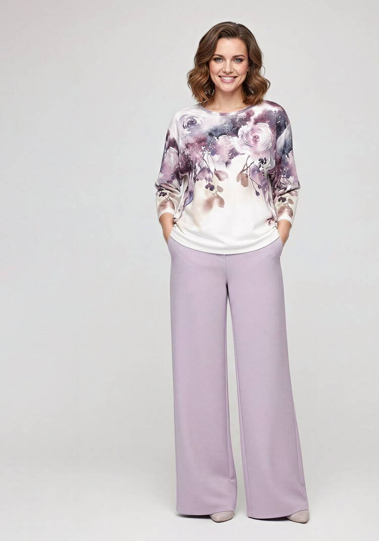 Джемпер с нежным цветочным принтом шир.  750, рис. 2