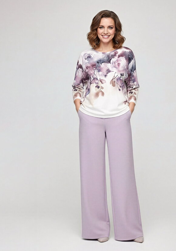 Джемпер с нежным цветочным принтом шир.  580, рис. 2