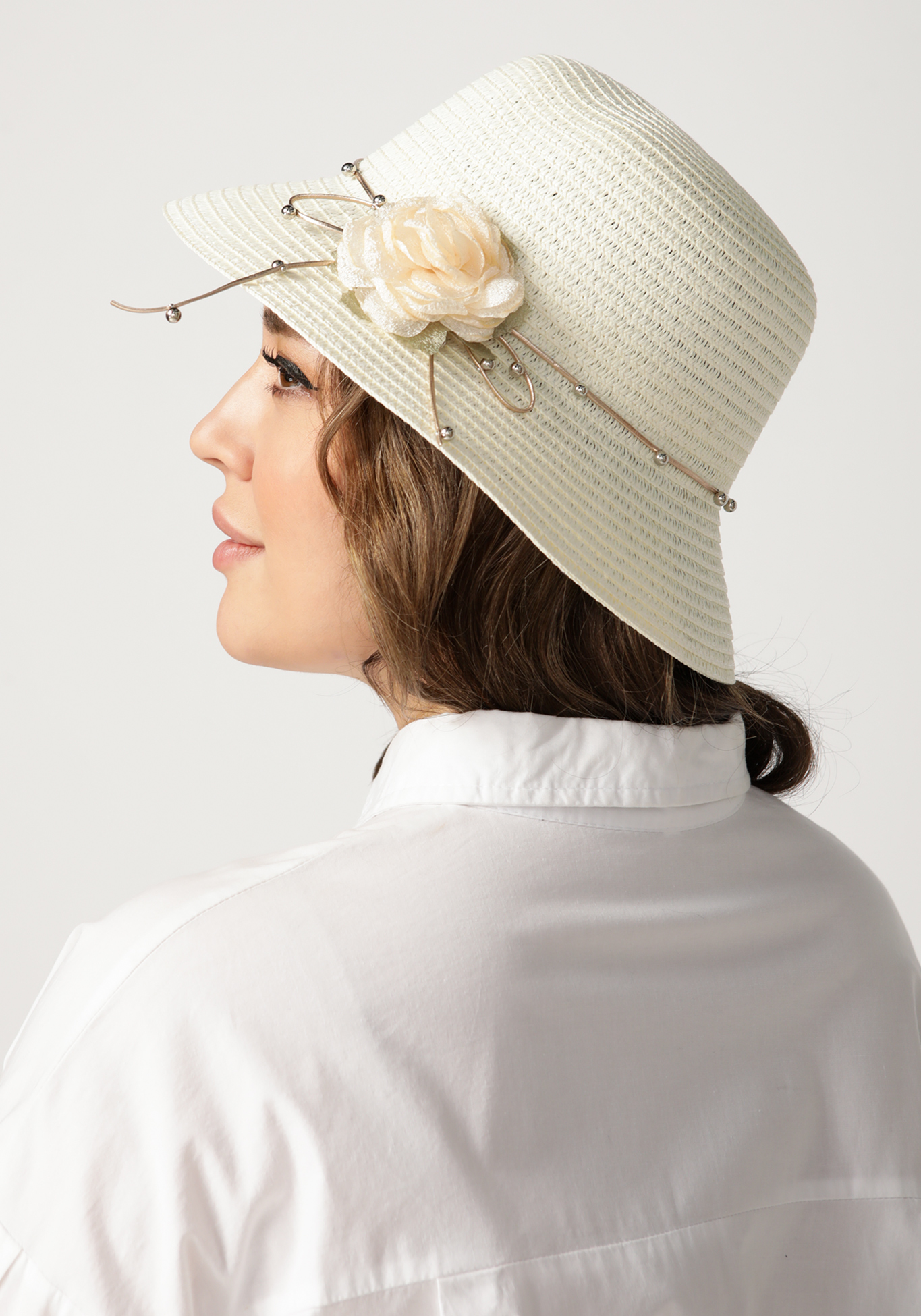 Шляпа «Прекрасная роза» Rossini, цвет белый, размер 58 - фото 5
