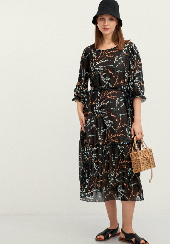 Платье с цветочным принтом шифоновое шир.  580, рис. 17