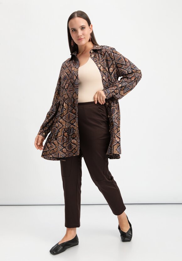 Брюки оригинального кроя на резинке шир.  580, рис. 17