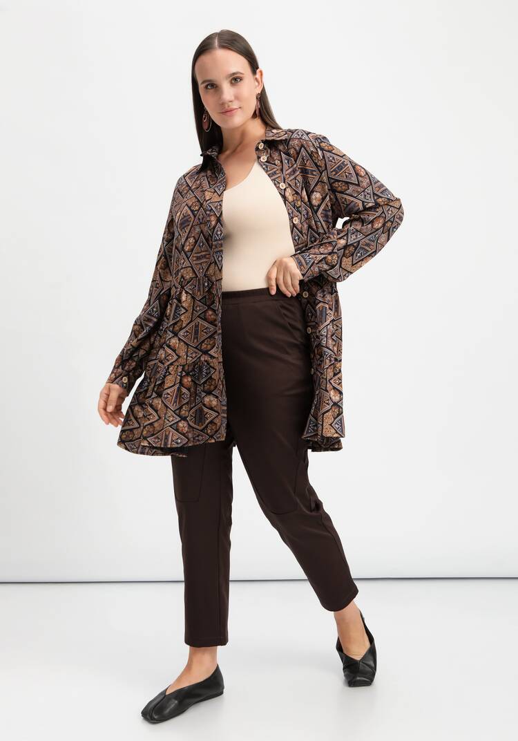 Брюки оригинального кроя на резинке шир.  750, рис. 17