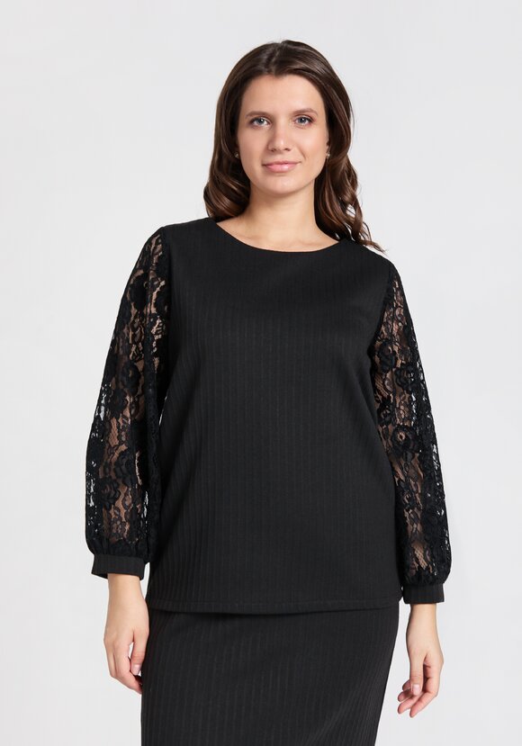 Блуза с кружевными  рукавами шир.  580, рис. 10