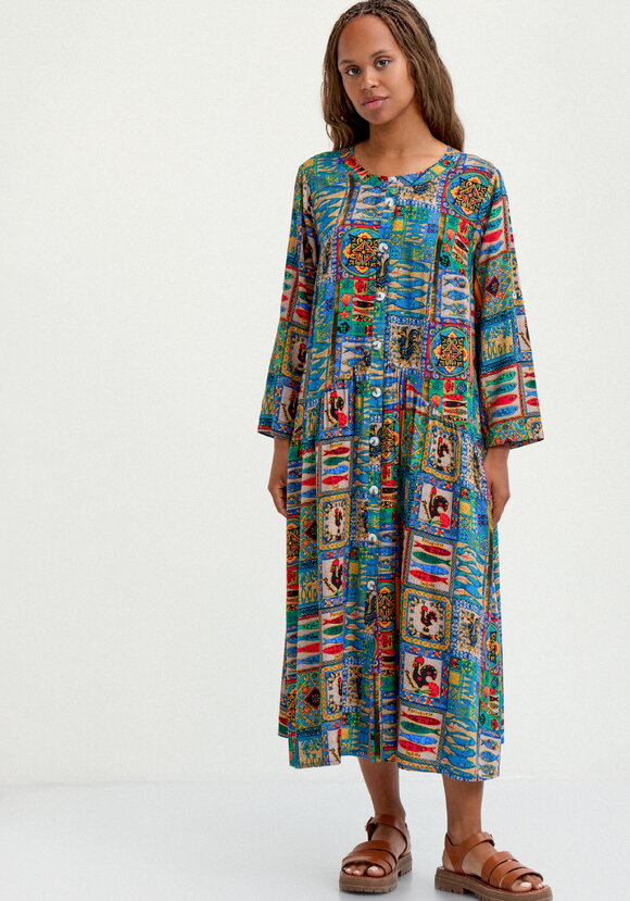 Удлиненное платье свободного кроя с принтом шир.  580, рис. 4