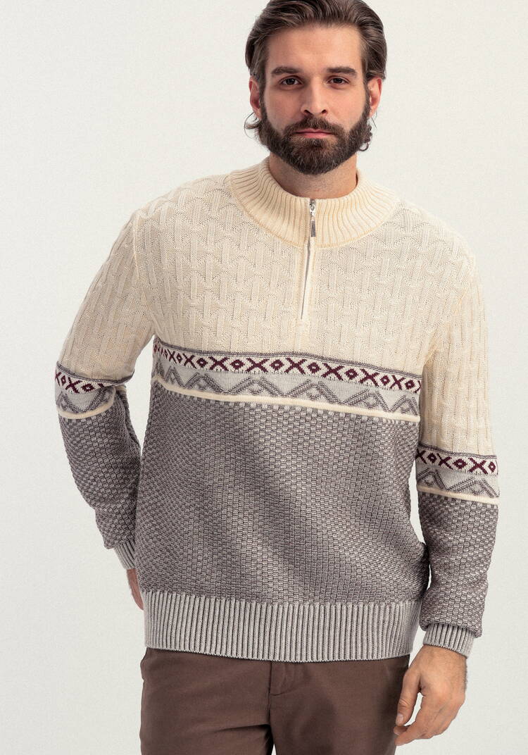 Джемпер с разными типами вязки шир.  750, рис. 7