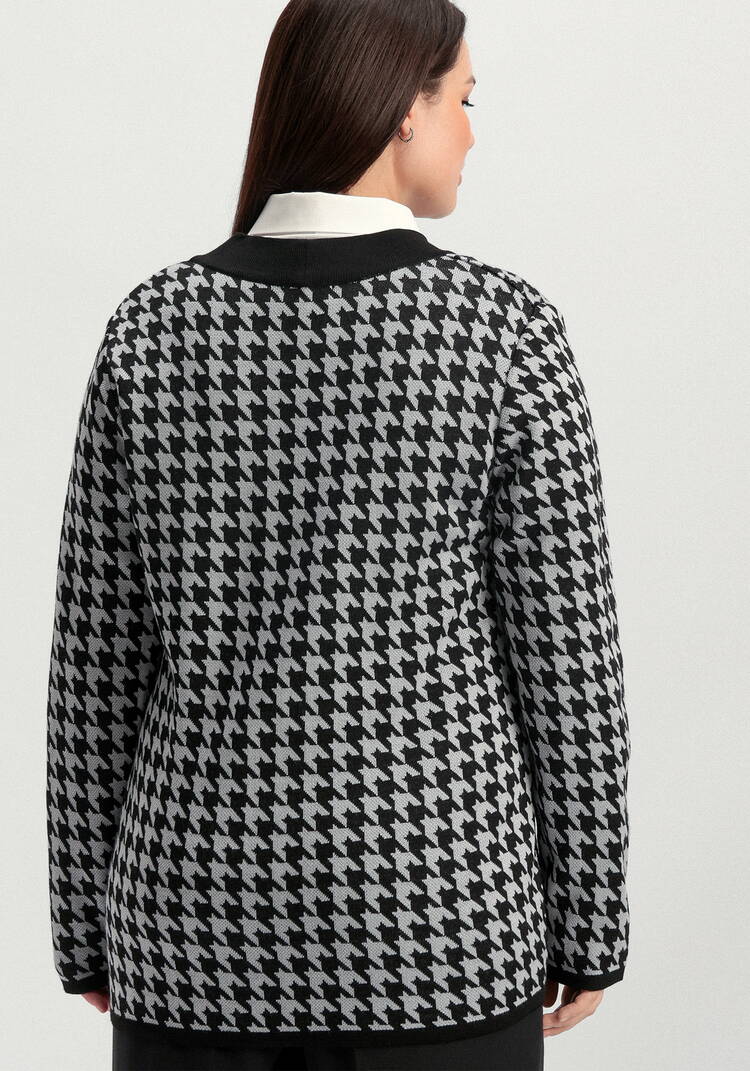 Кардиган с орнаментом гусиная лапка шир.  750, рис. 10