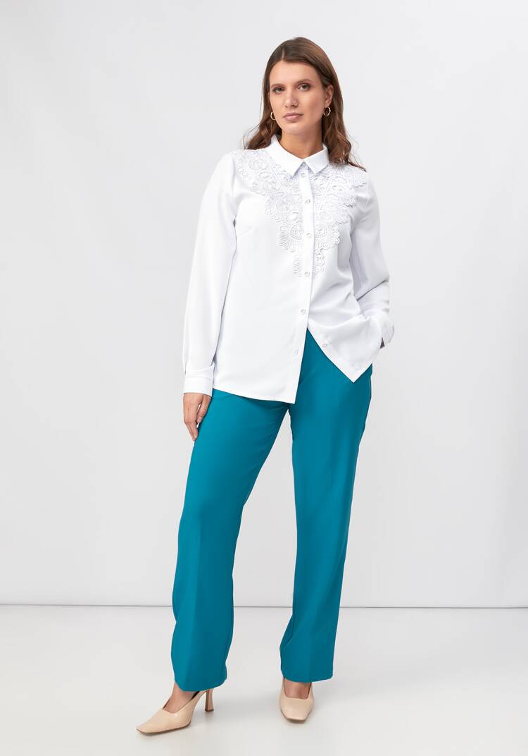 Блуза прямого кроя с ажурным кружевом шир.  750, рис. 2