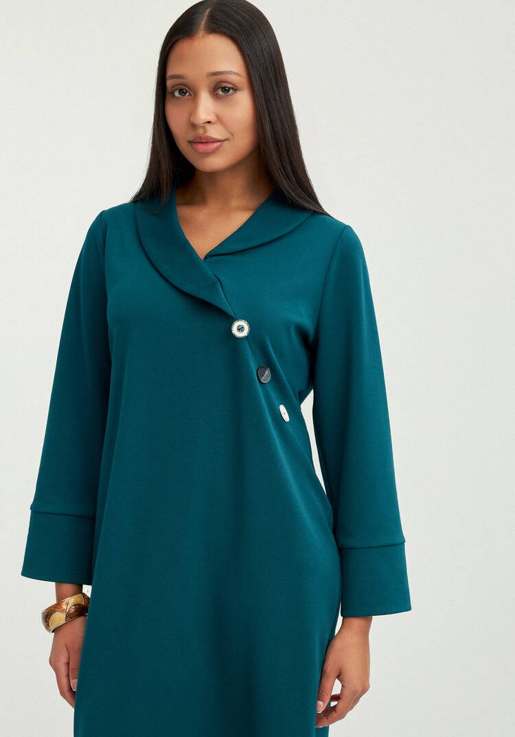 Платье с декоративными пугoвицами шир.  750, рис. 9