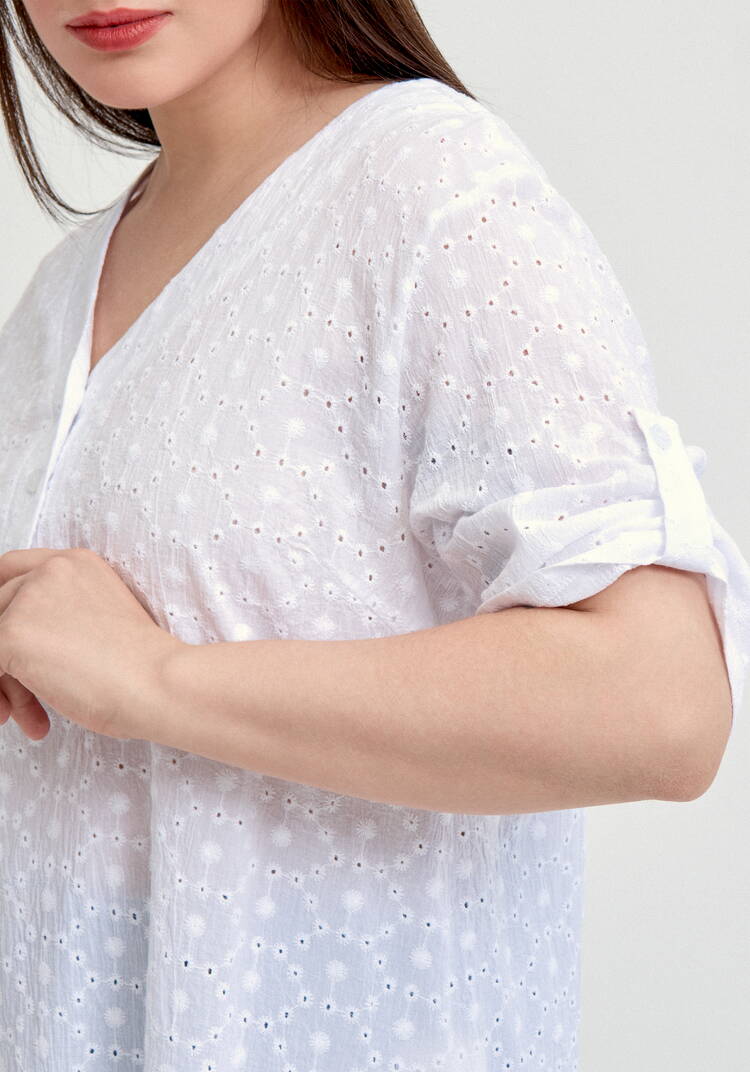 Блуза с V-образным вырезом из шитья шир.  750, рис. 14