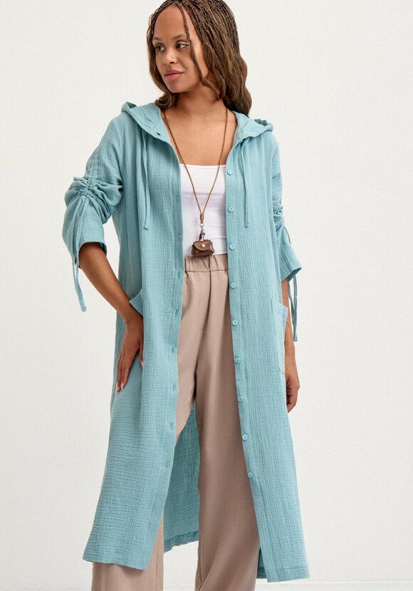 Пыльник с капюшоном свободного силуэта шир.  580, рис. 20