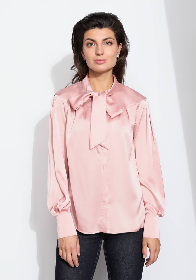 Блуза прямого силуэта с бантом шир.  750, рис. 4