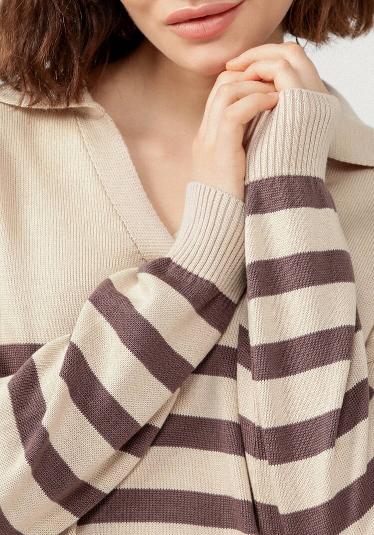 Джемпер поло в полоску шир.  750, рис. 27