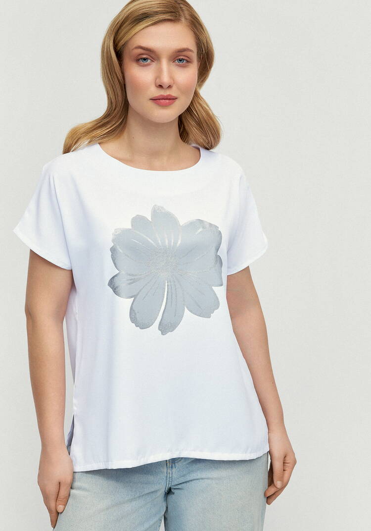 Блуза с принтом с напылением шир.  750, рис. 4