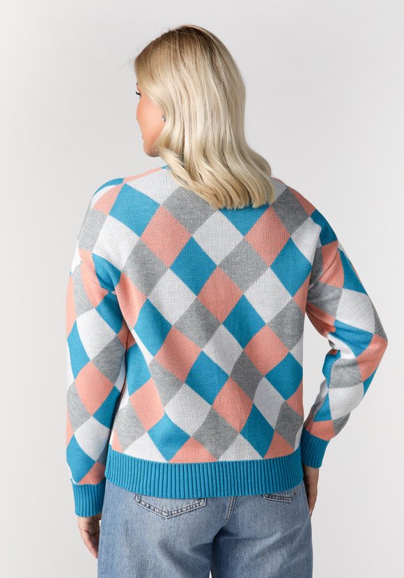 Кардиган Яркие ромбы шир.  580, рис. 30