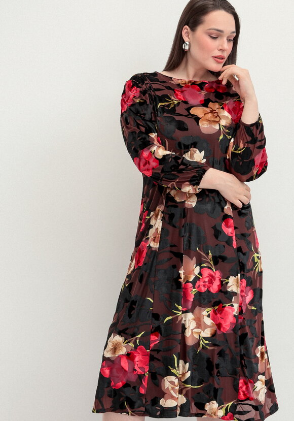 Платье с декором и цветочным принтом шир.  580, рис. 2