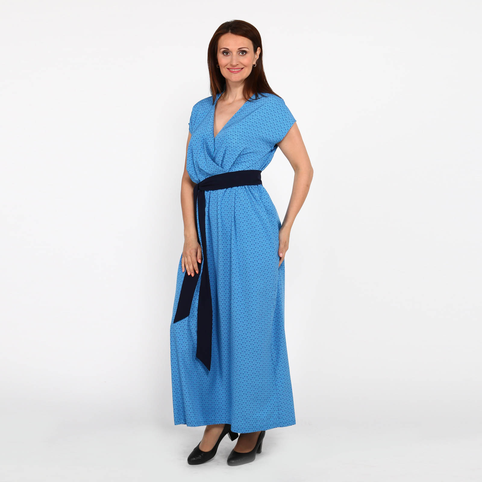 Платье с поясом Bianka Modeno, цвет голубой, размер 52 - фото 10
