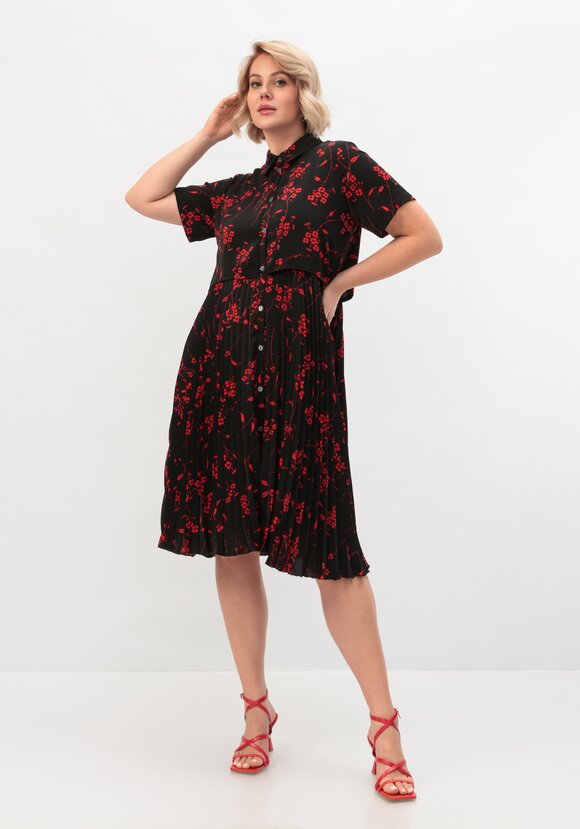 Платье  с плиссировкой шир.  580, рис. 1