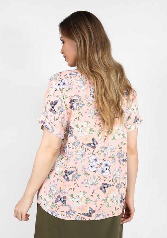 Блуза Цветочный рассвет шир.  580, рис. 7
