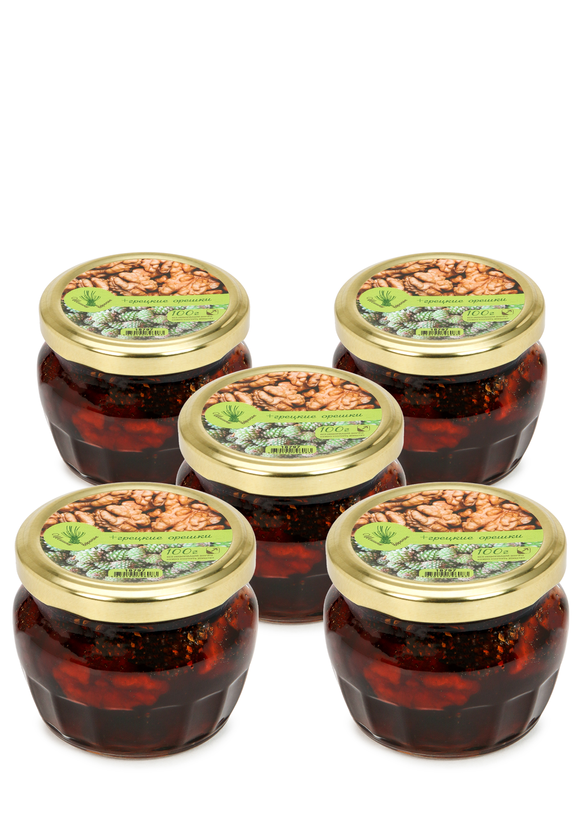 

Варенье шишка, 4 шт. + 1 в подарок, Варенье шишка-грецкий орех