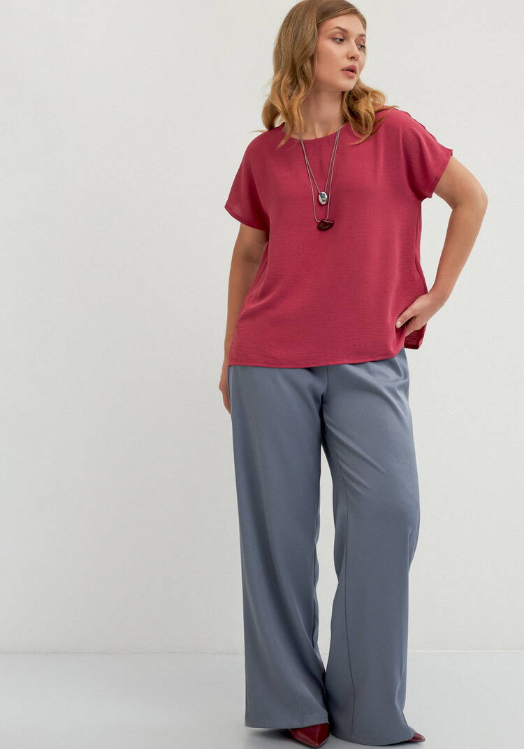 Блуза свободная со спущенным плечом шир.  750, рис. 10