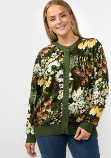 Кардиган с цветочным принтом на пyговицах