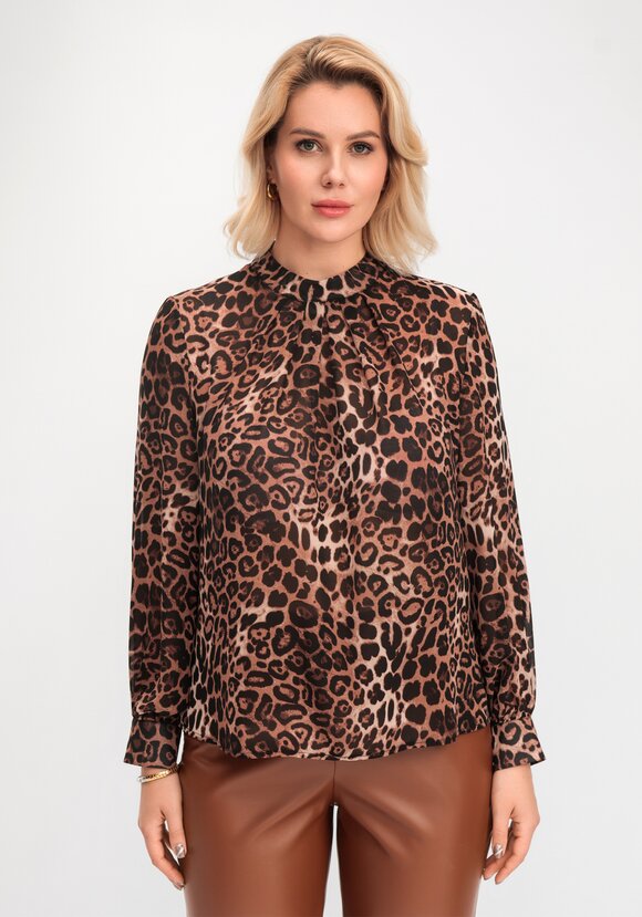 Блуза с принтом леопард шир.  580, рис. 14
