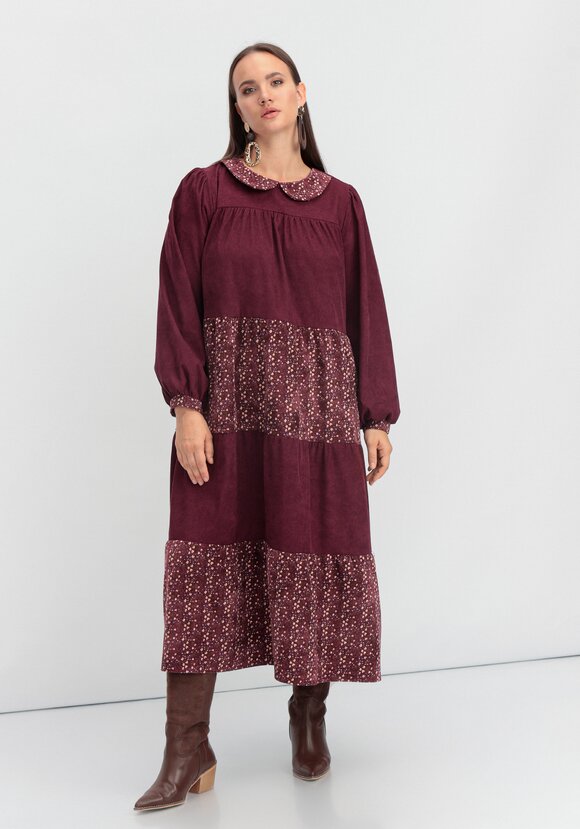 Платье из микровельвета ярусное шир.  580, рис. 8