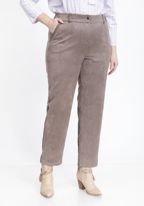 Брюки с отделкой из эко-кожи шир.  580, рис. 1