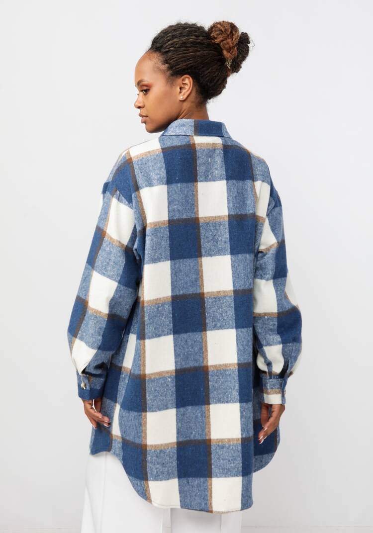 Рубашка удлиненная в клетку Венди шир.  750, рис. 3