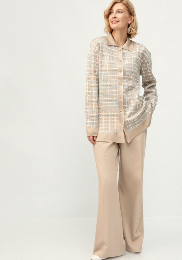 Рубашка-джемпер с отложным воротником клетка шир.  580, рис. 2