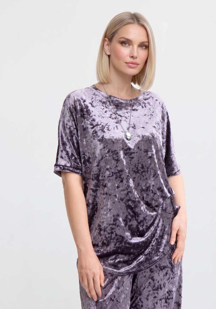 Костюм бархатный с брюками палаццо шир.  750, рис. 5