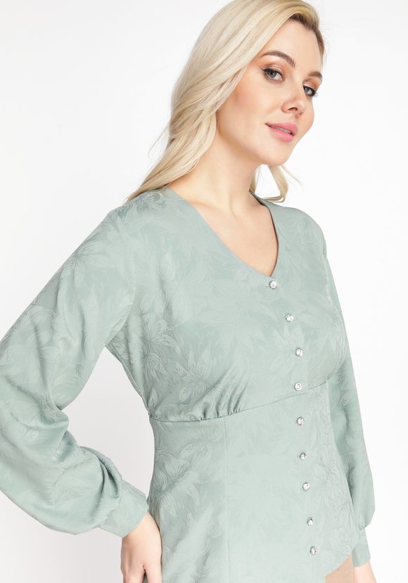 Блузка длинный рукав с утяжкой по талии шир.  580, рис. 13