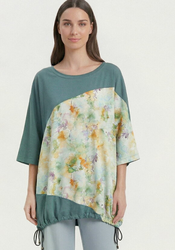 Блуза из комбинированных тканей шир.  580, рис. 3