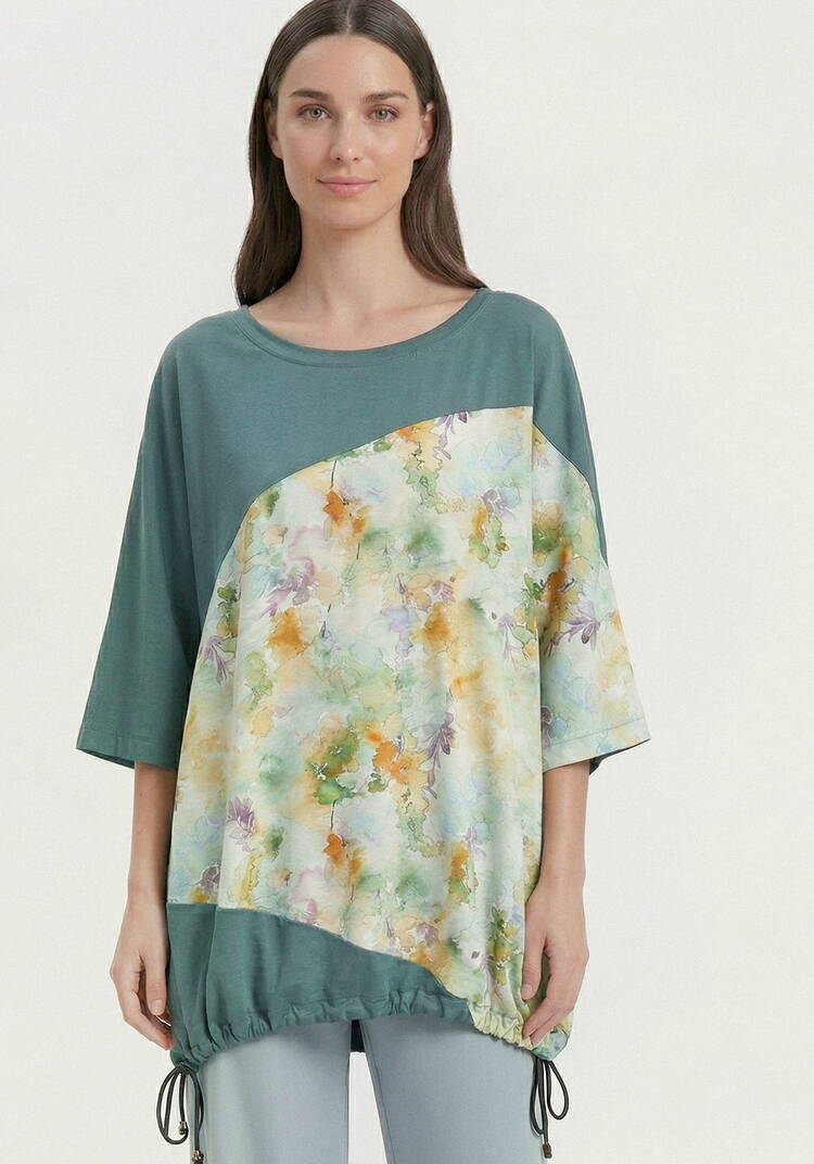 Блуза из комбинированных тканей шир.  750, рис. 3