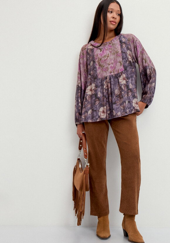 Блуза  с комбинированным принтом шир.  580, рис. 18