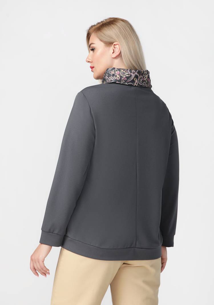 Джемпер с контрастным воротником хомут шир.  750, рис. 14