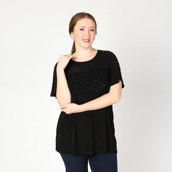 Туника с кружевной вставкой шир.  580, рис. 2