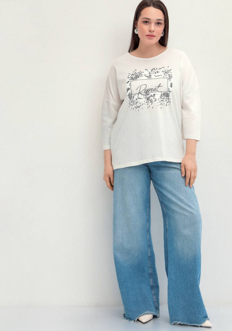 Туника с принтом на груди шир.  750, рис. 7