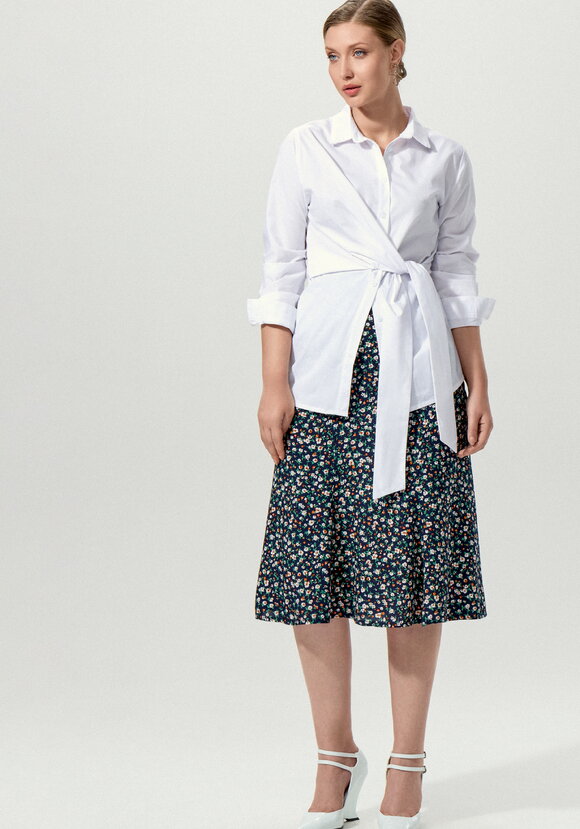 Юбка миди с цветочным принтом шир.  580, рис. 8