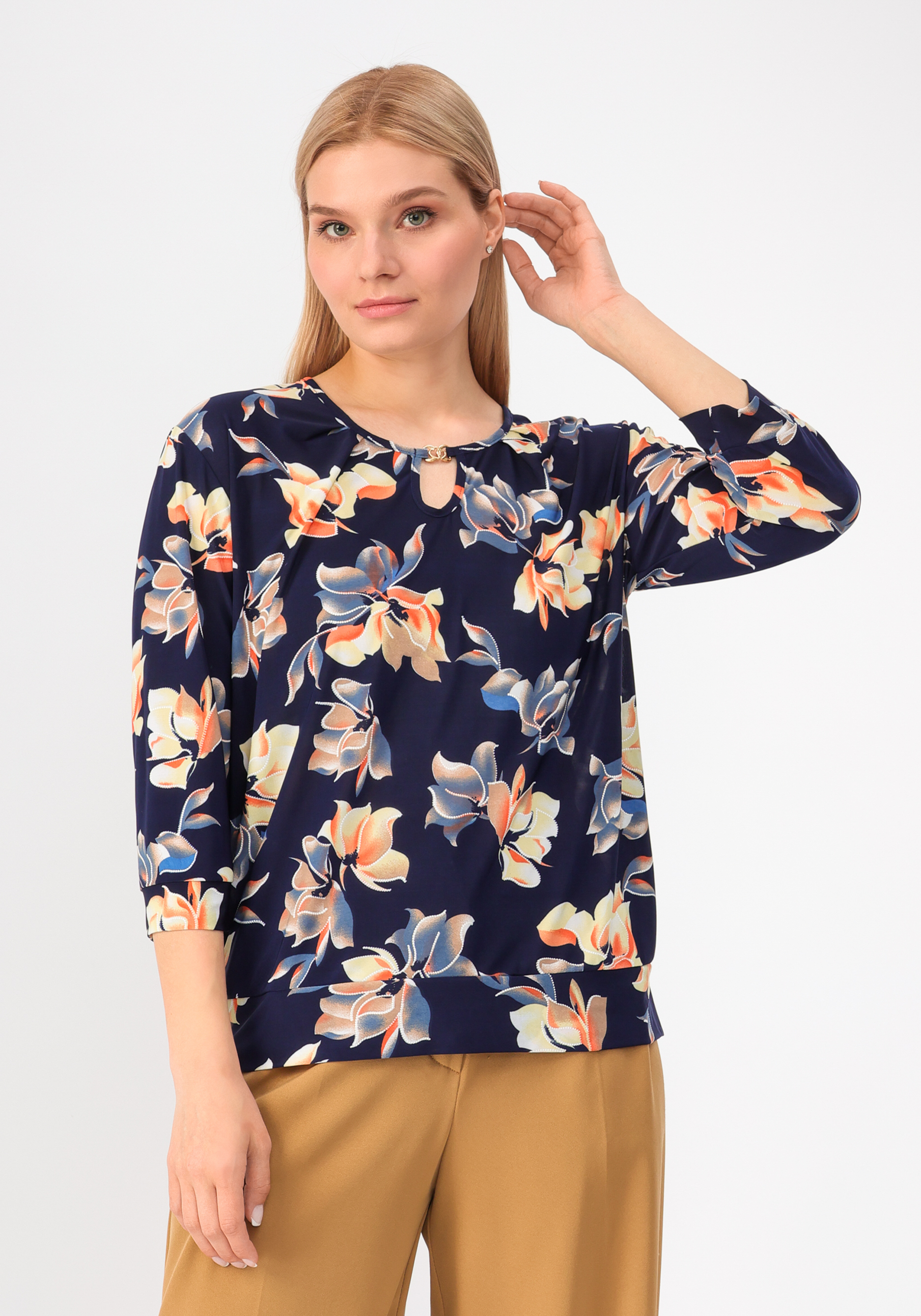 Блуза "Тереза" UNIT, цвет оранжевый, размер 58 - фото 1