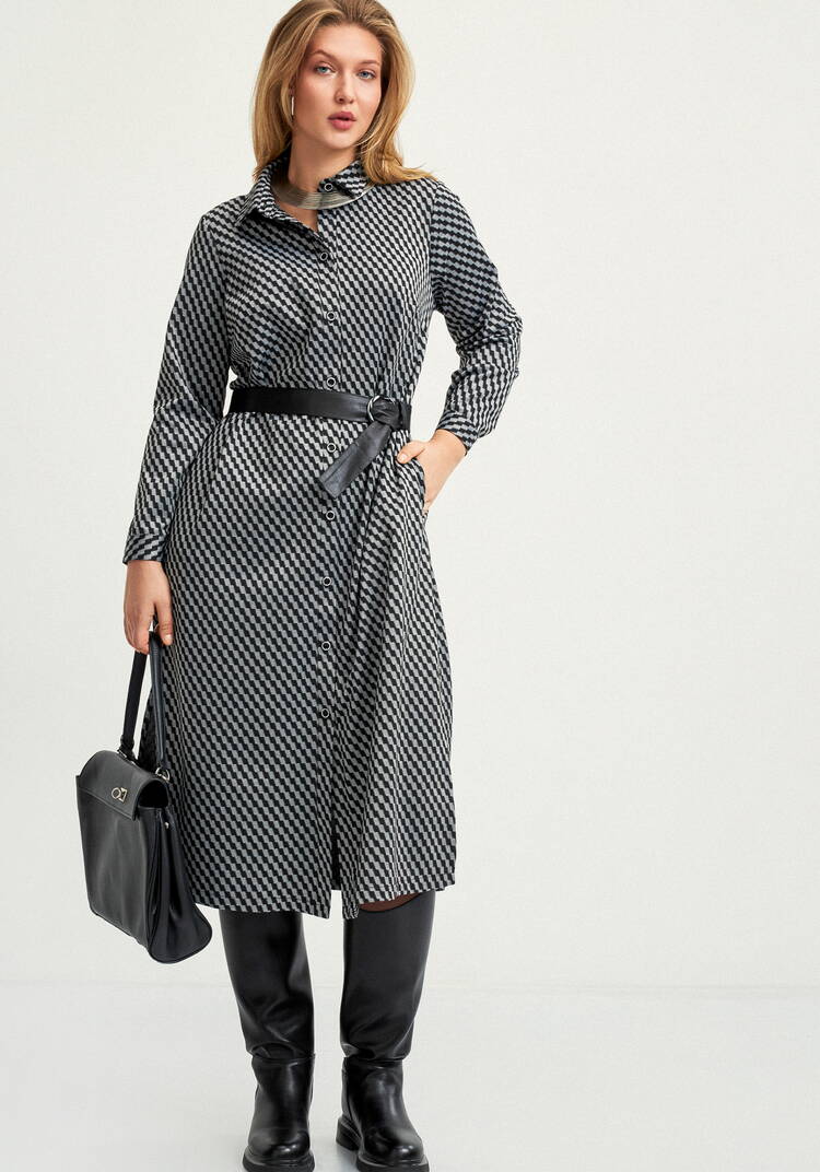 Платье-рубашка с длинным рукавом на манжете шир.  750, рис. 8