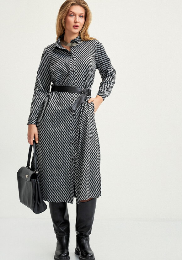 Платье-рубашка с длинным рукавом на манжете шир.  580, рис. 8