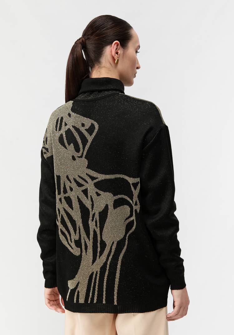 Туника женская с абстракцией и высоким горлом шир.  750, рис. 21