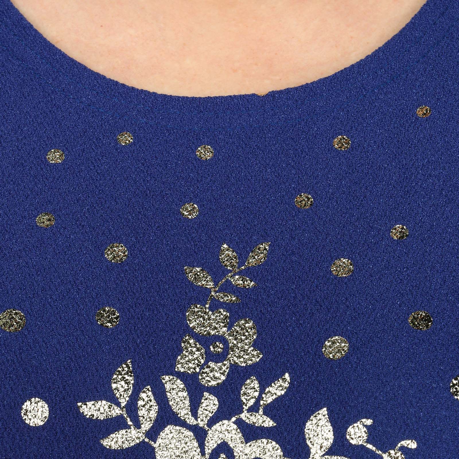 Блуза с блестящим цветочным узором Bianka Modeno, размер 46 - фото 10